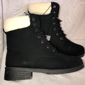 Suede like black combat boots size small 6/7. Sold not available